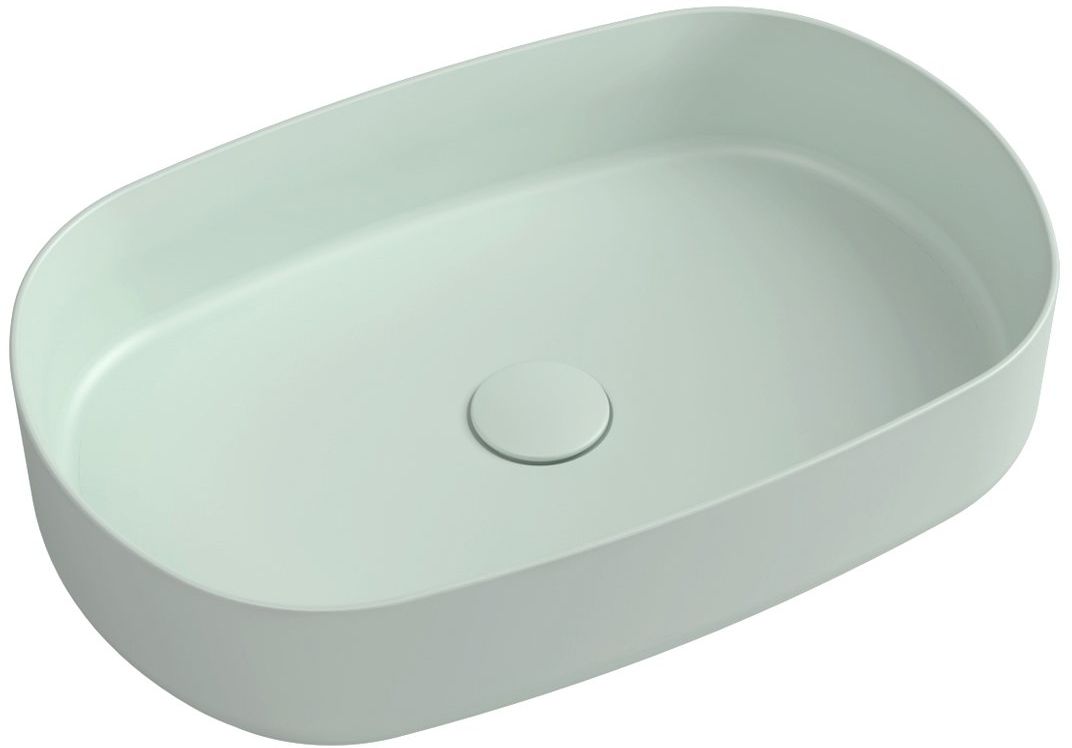 Isvea Infinity lavabo 55x36 cm oval sobre encimera verde 10NF65055-2T