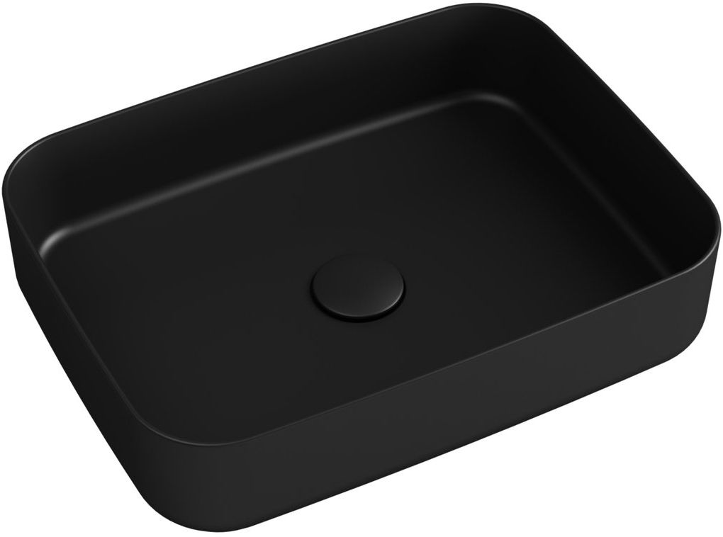 Isvea Infinity lavabo 50x36 cm rectangular sobre encimera negro 10NF65050-2N