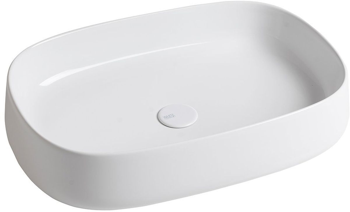Sapho Jumper lavabo 60x40 cm oval sobre encimera blanco WH070