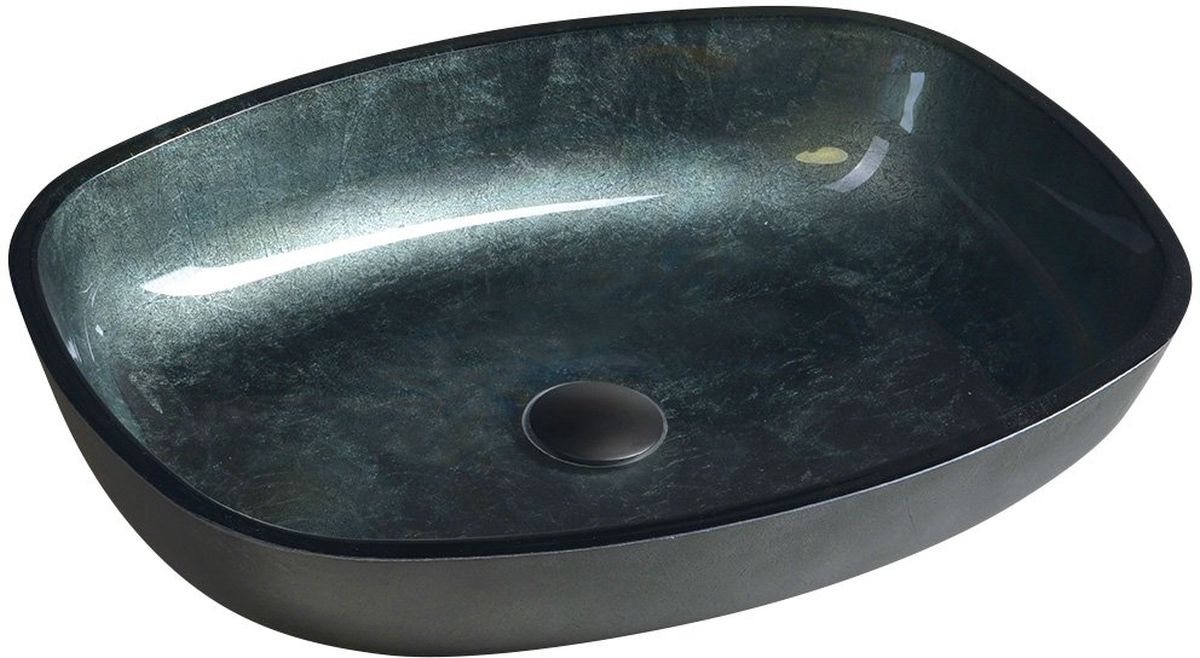 Sapho Beauty lavabo 54x40 cm oval sobre encimera negro TY220