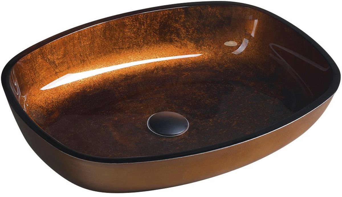 Sapho Beauty lavabo 54x40 cm oval sobre encimera marrón/beige TY223