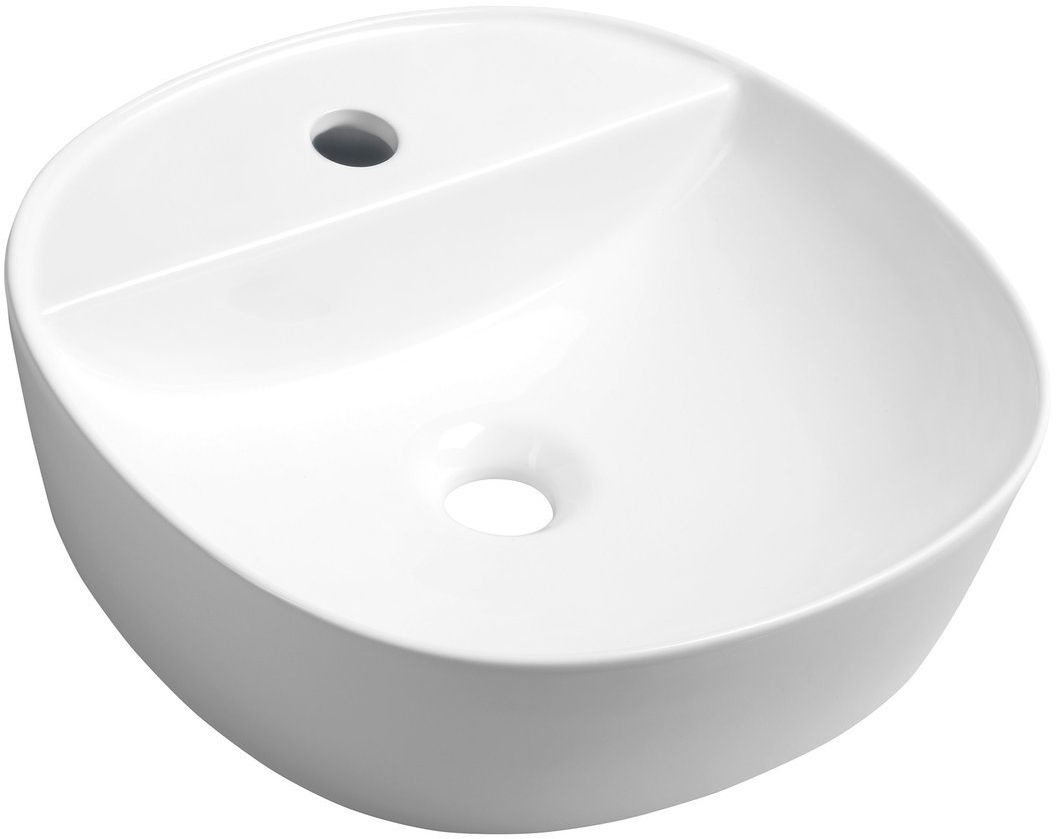 Sapho Lugano lavabo 40.5x40.5 cm cuadrada sobre encimera blanco brillante AR491