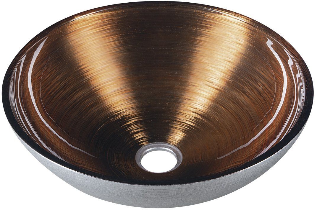 Sapho Murano lavabo 40x40 cm circular sobre encimera marrón/beige-plata AL5318-66
