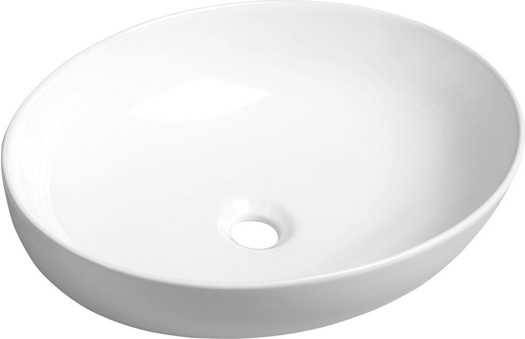 Sapho Ofelie lavabo 52x40 cm oval sobre encimera blanco AR433