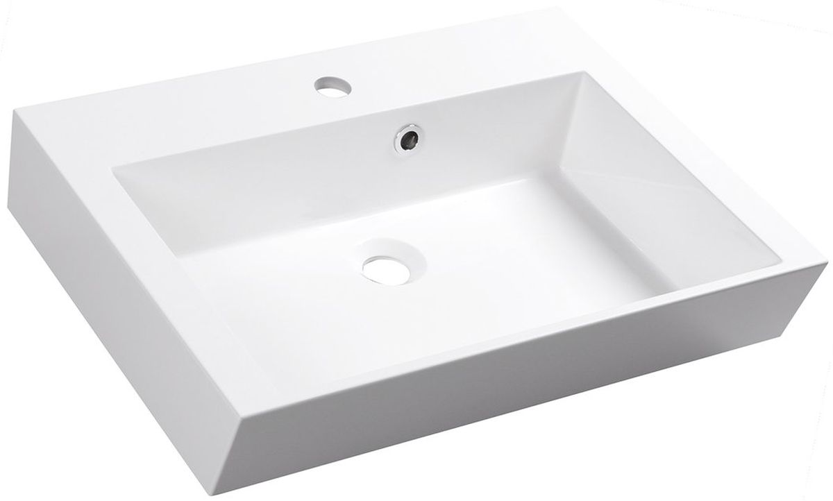 Sapho Orinoko lavabo 60x45 cm rectangular clásico-sobre encimera blanco OR060