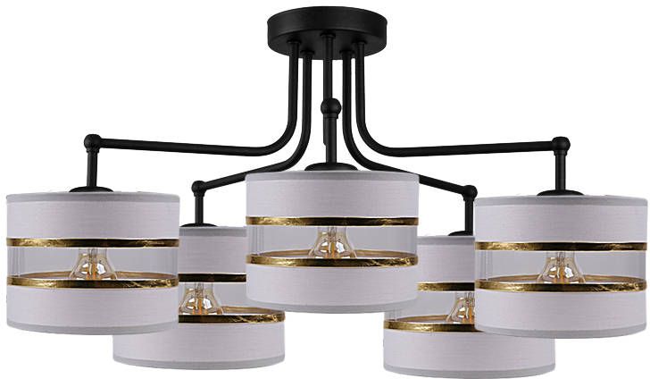 Candellux Andy lámpara de techo 5x40 W negro-oro-gris 35-00521