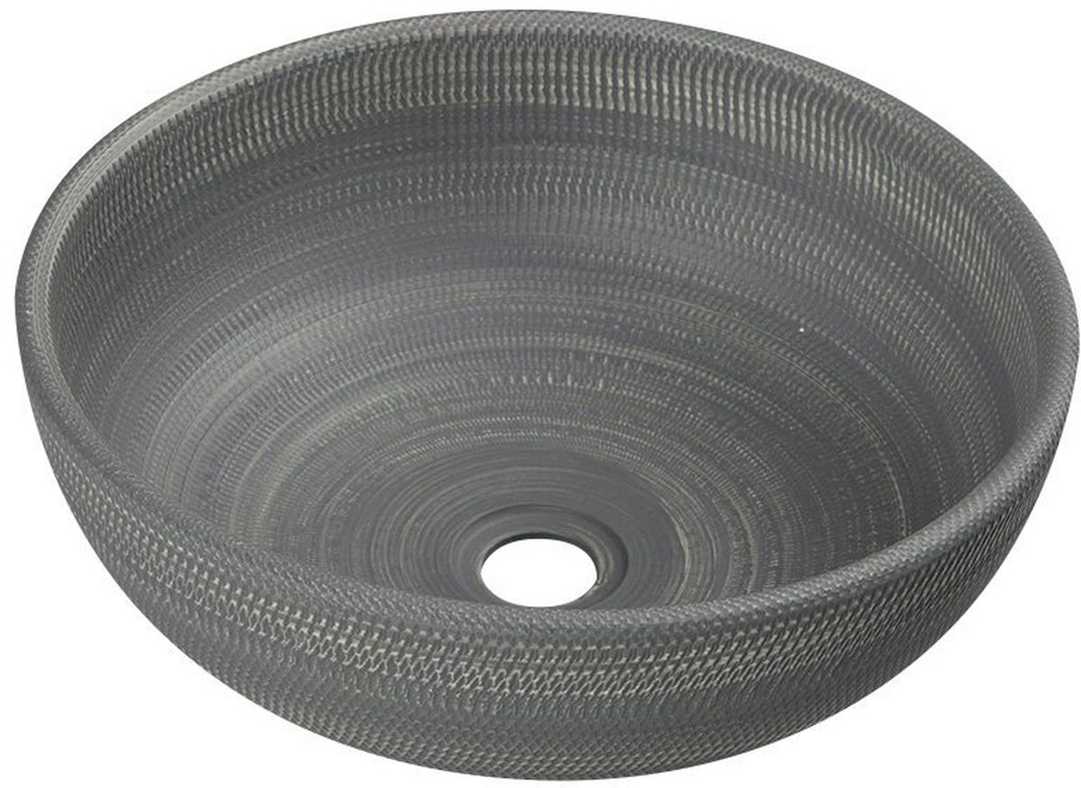 Sapho Priori lavabo 41x41 cm circular sobre encimera gris/piedra PI024