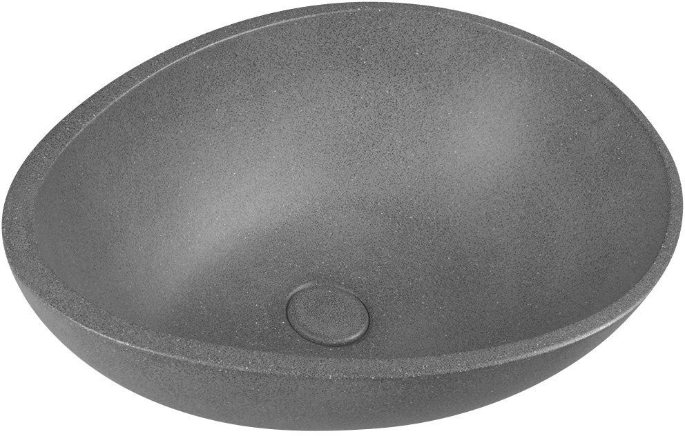 Sapho Punc lavabo 53.4x39 cm oval sobre encimera negro BH7001