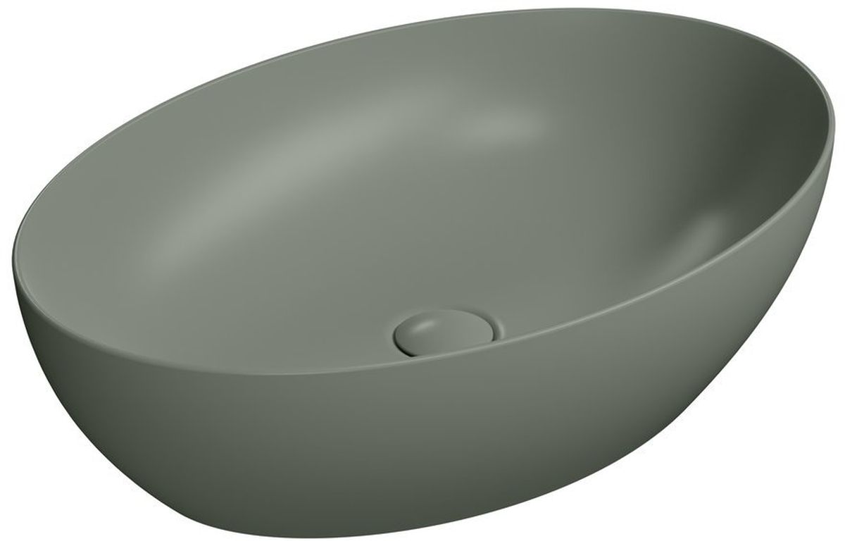 GSI Pura lavabo 60x42 cm oval sobre encimera verde 884204