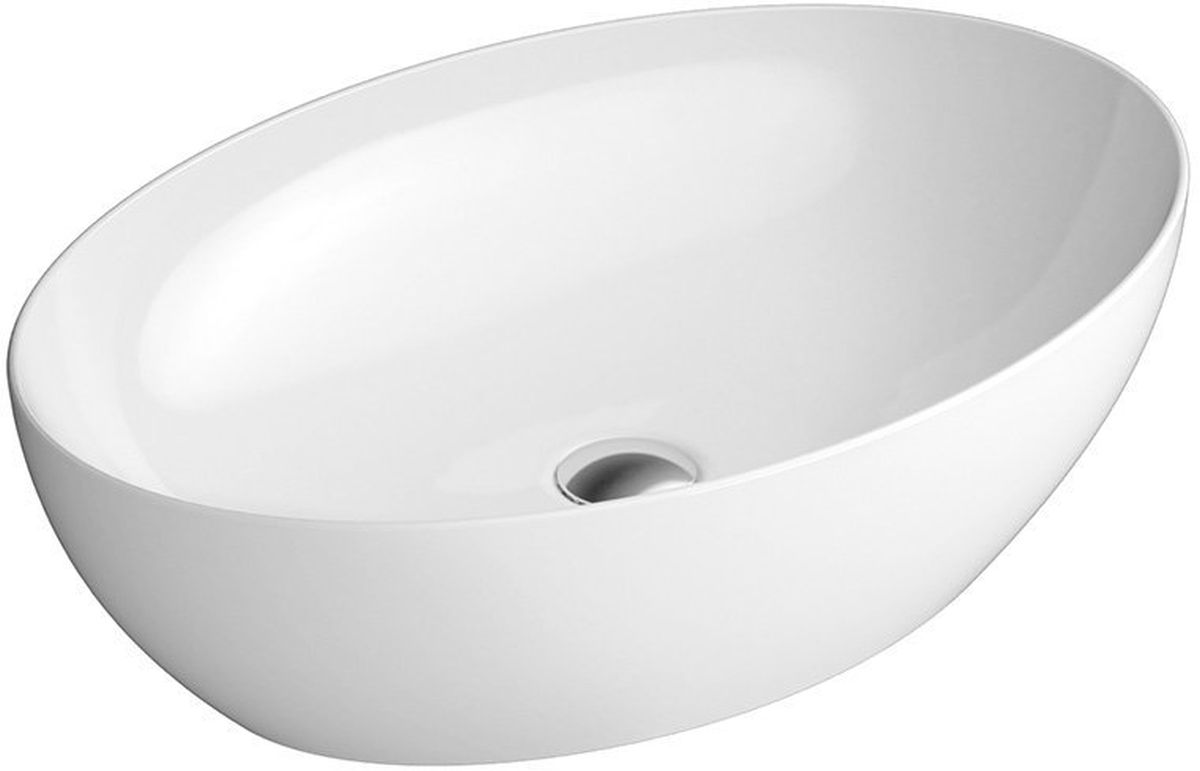 GSI Pura lavabo 60x42 cm oval sobre encimera blanco brillante 884211