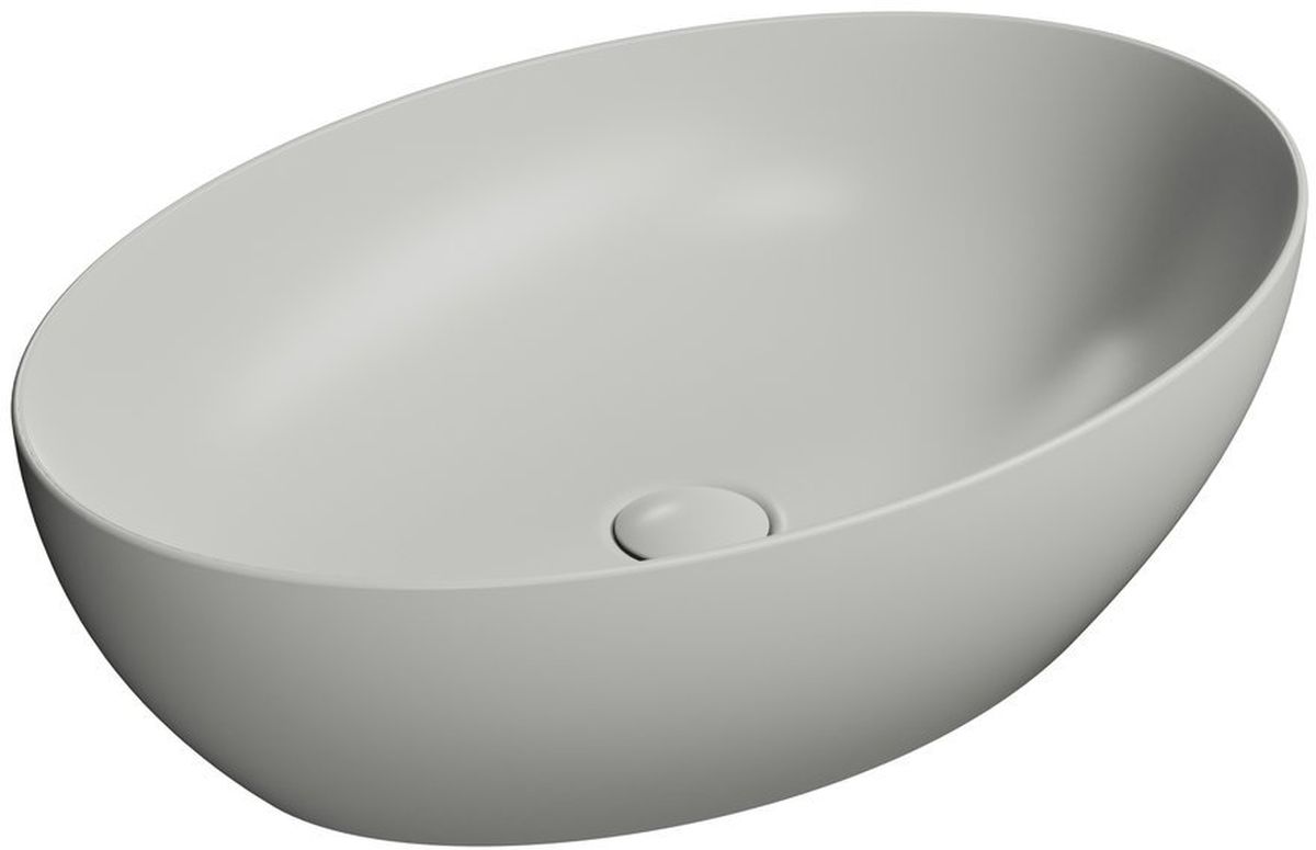 GSI Pura lavabo 60x42 cm oval sobre encimera gris/piedra mate 884217