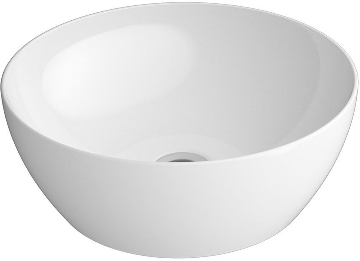GSI Pura lavabo 42x42 cm circular sobre encimera blanco brillante 885111