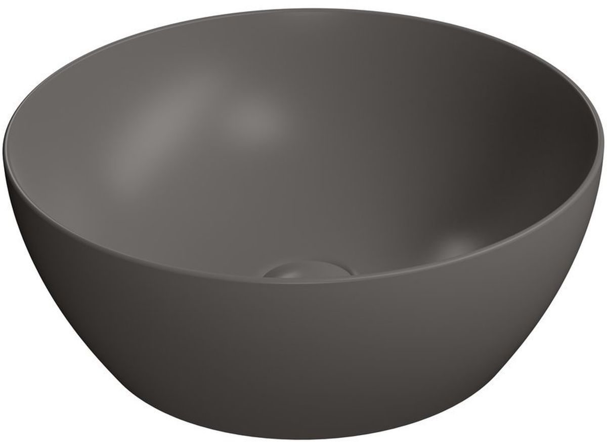 GSI Pura lavabo 42x42 cm circular sobre encimera marrón/beige 885116