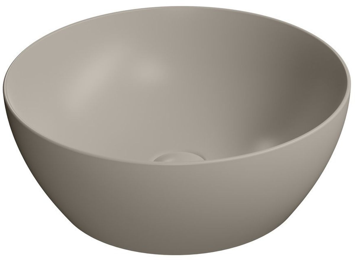 GSI Pura lavabo 42x42 cm circular sobre encimera marrón/beige 885105