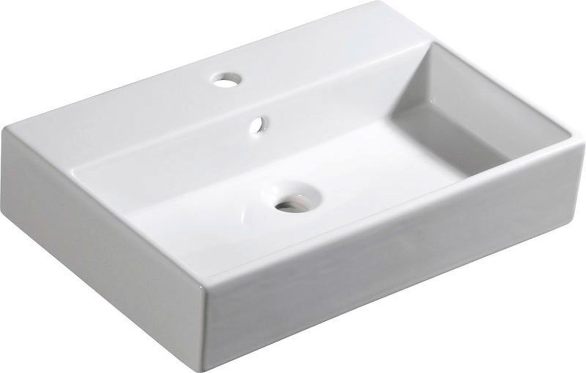 Isvea Purity lavabo 60x42 cm rectangular clásico-sobre encimera blanco 10PL50060