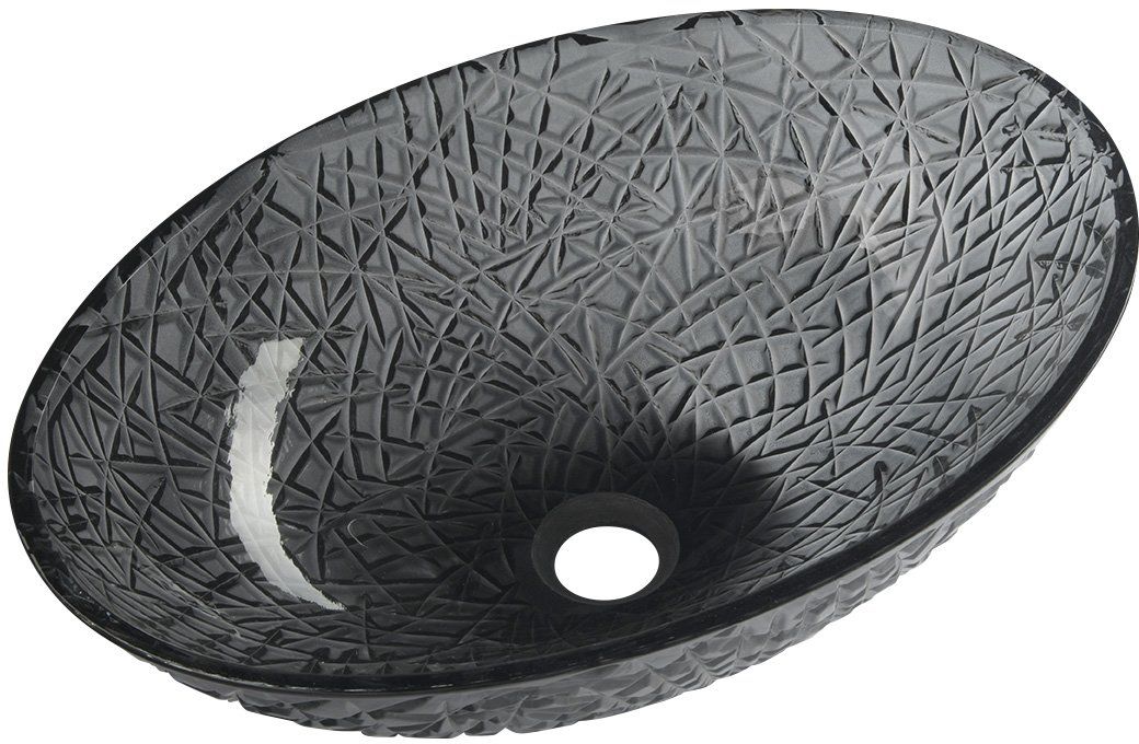 Sapho Beauty lavabo 50x36 cm oval sobre encimera negro TY305SG
