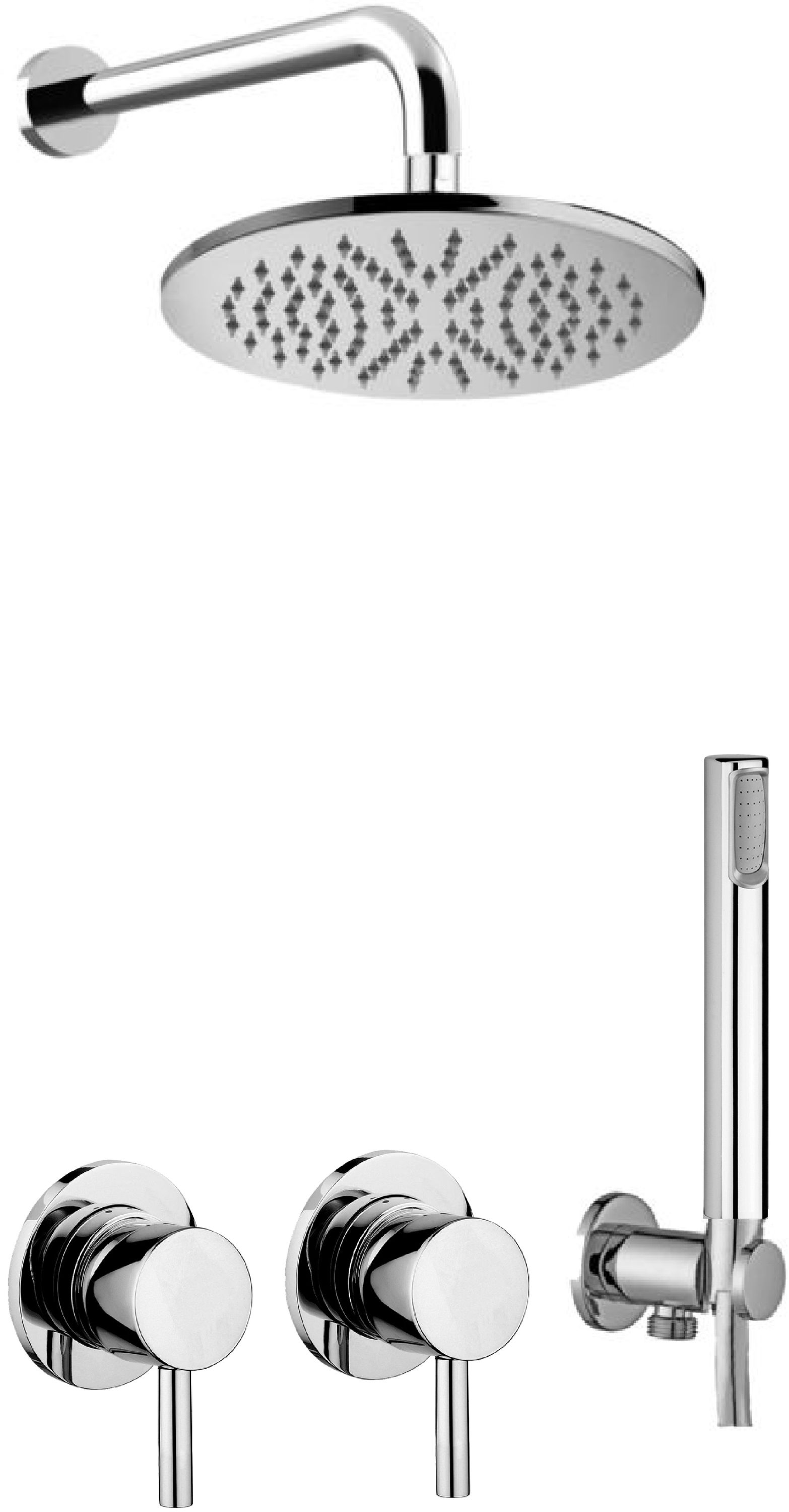 Paffoni Stick conjunto de ducha empotrado con rociador con efecto lluvia cromo SK010CR70ZSCF