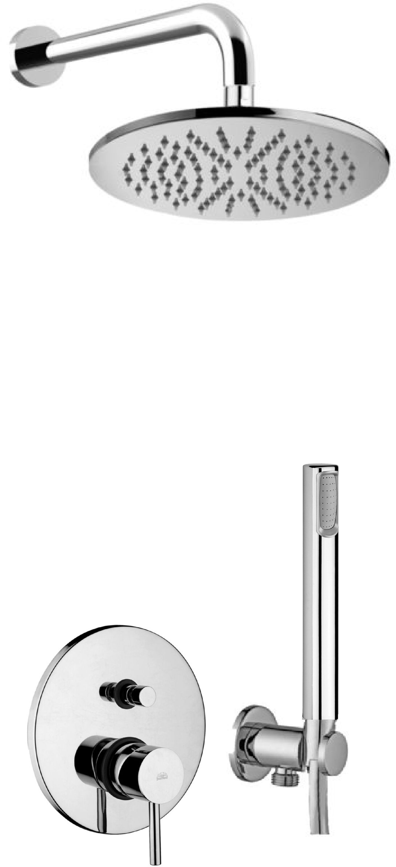 Paffoni Stick conjunto de ducha empotrado con rociador con efecto lluvia cromo SK015ZSC3A