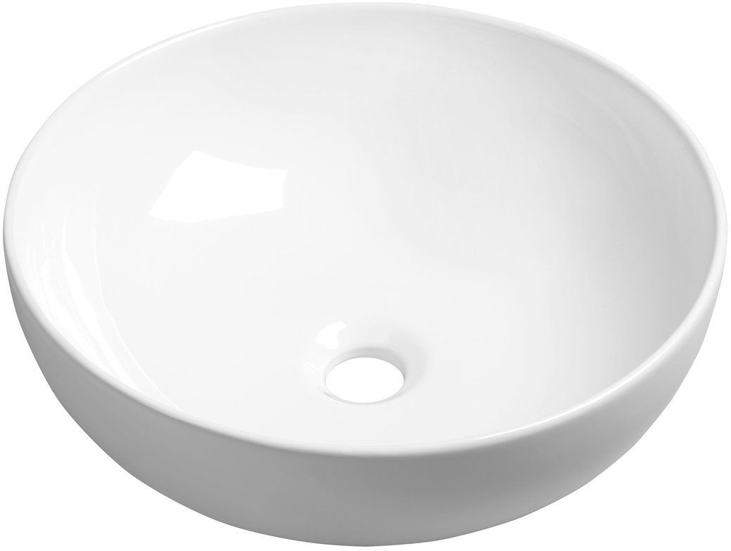 Sapho Rondane lavabo 41x41 cm circular sobre encimera blanco AR435