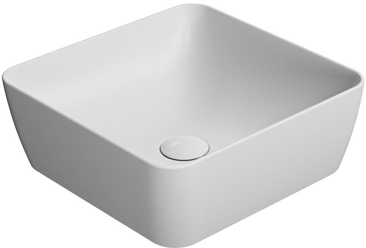 GSI Sand lavabo 38x38 cm cuadrada sobre encimera blanco 903809