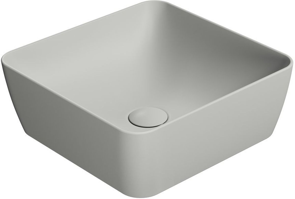 GSI Sand lavabo 38x38 cm cuadrada sobre encimera gris/piedra mate 903817