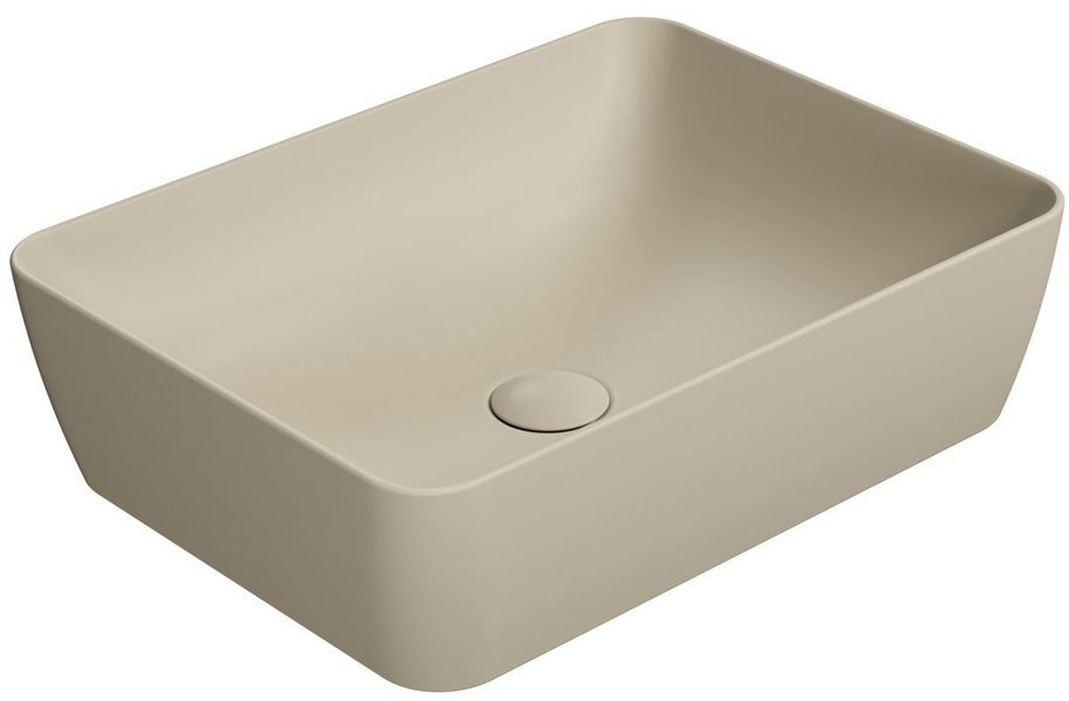 GSI Sand lavabo 50x38 cm rectangular sobre encimera marrón/beige mate 903708