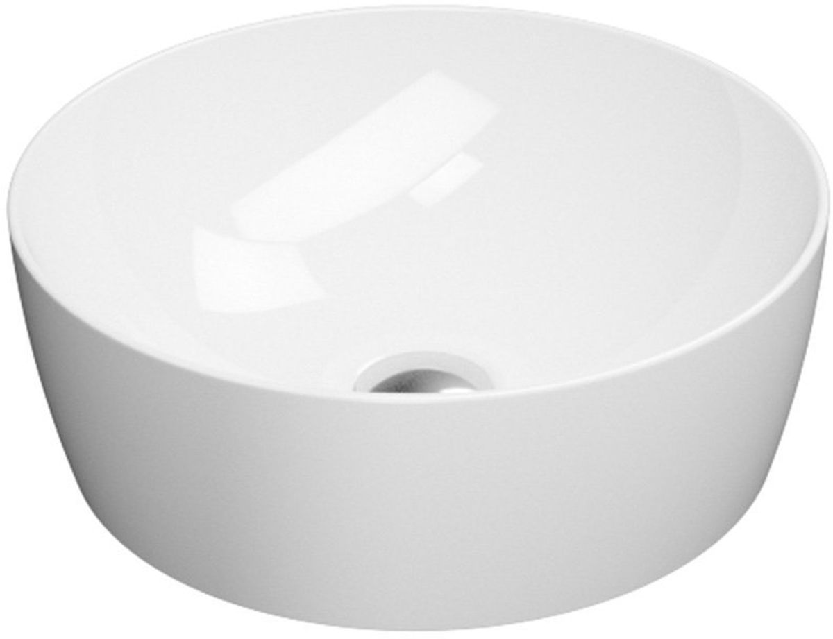 GSI Sand lavabo 40x40 cm circular sobre encimera blanco brillante 903911