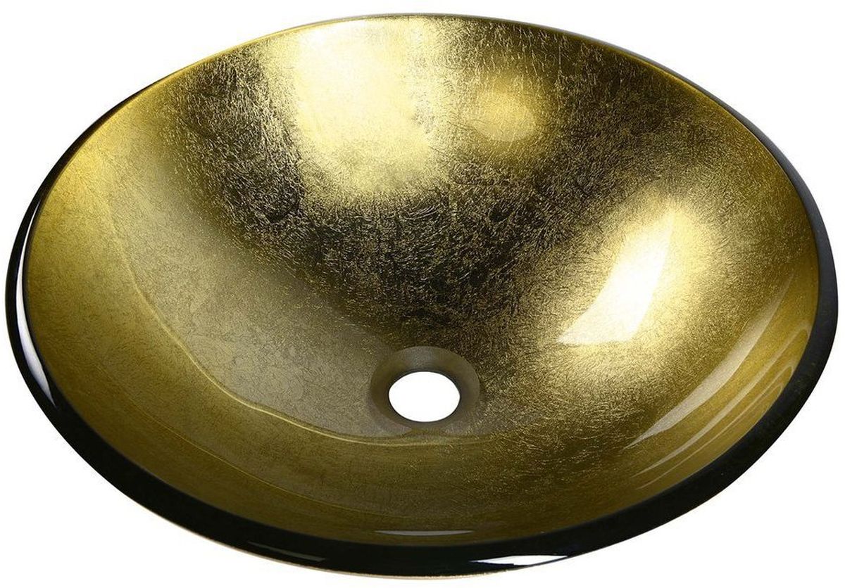 Sapho Beauty lavabo 42x42 cm circular sobre encimera oro 2501-22