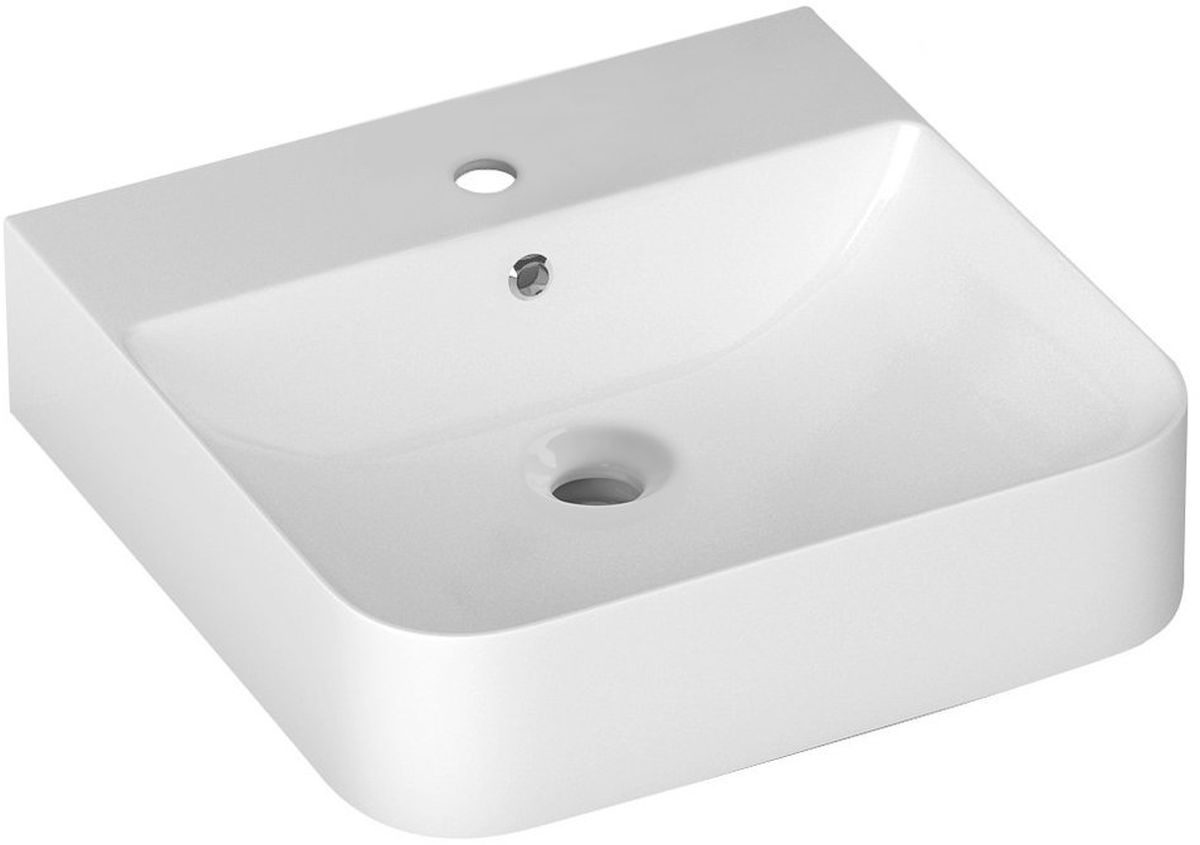 Isvea Sott Aqua lavabo 50.7x50 cm rectangular clásico-sobre encimera blanco brillante 10SQ51051