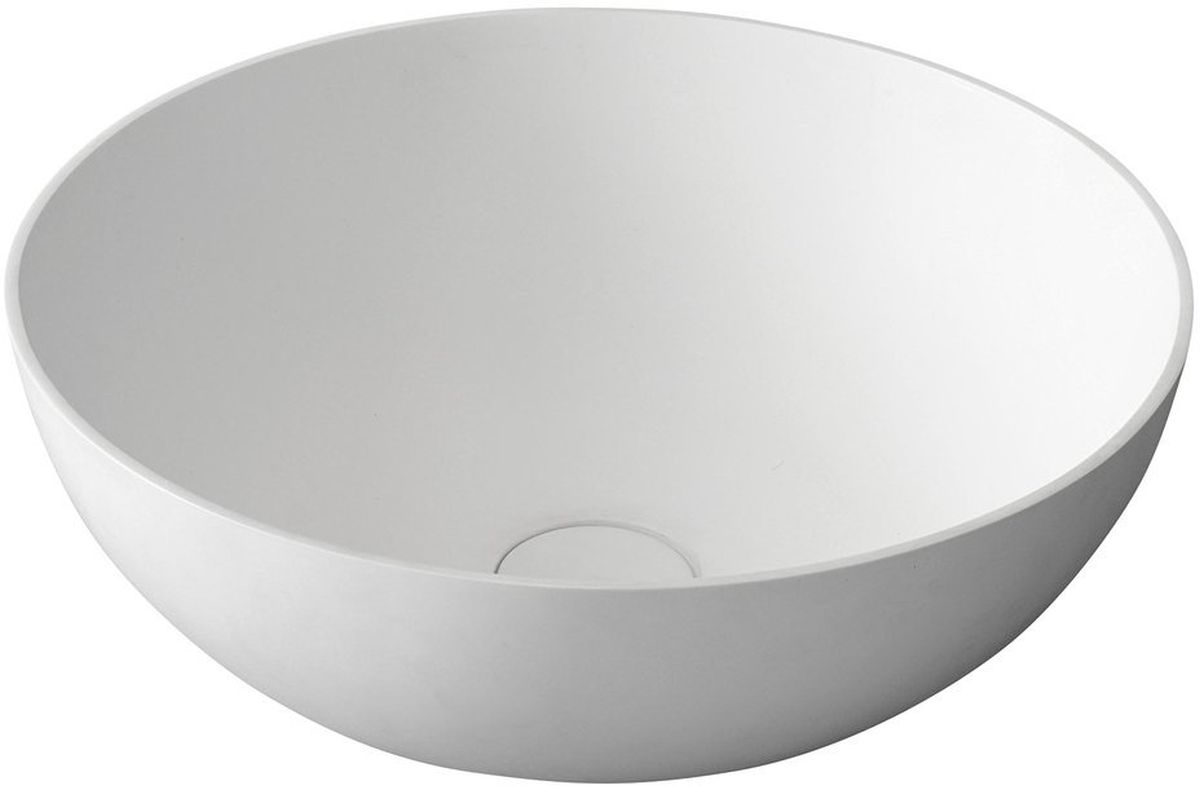 Sapho Thin lavabo 39x39 cm circular sobre encimera blanco mate WN185