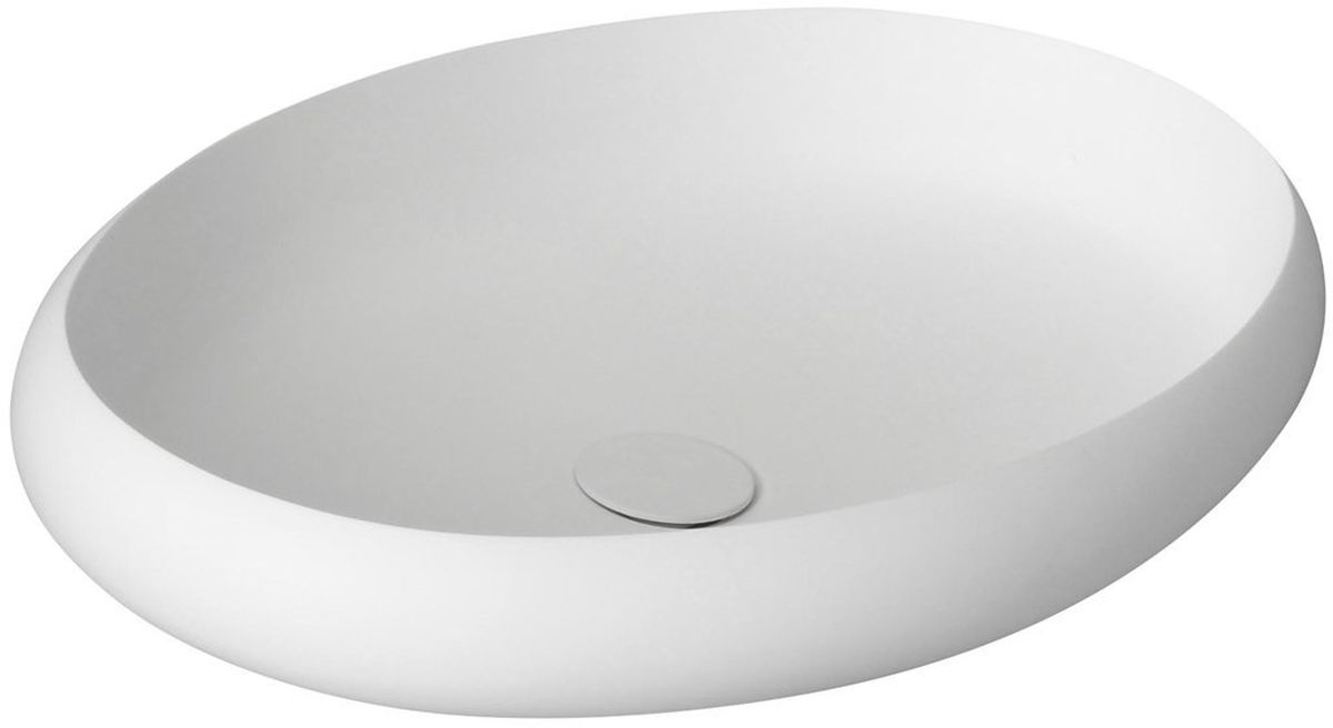 Sapho Thin lavabo 60x40 cm oval sobre encimera blanco WN213