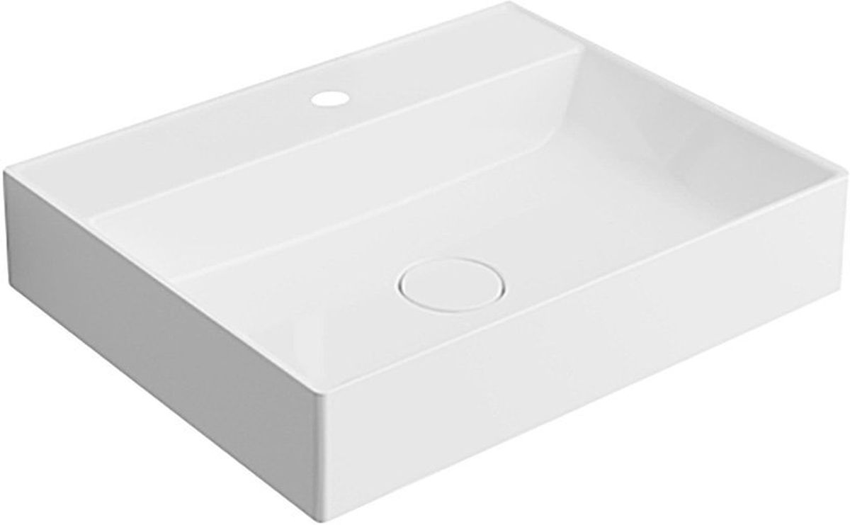 Sapho Twig lavabo 60x47 cm rectangular clásico-para mueble-sobre encimera blanco TW060