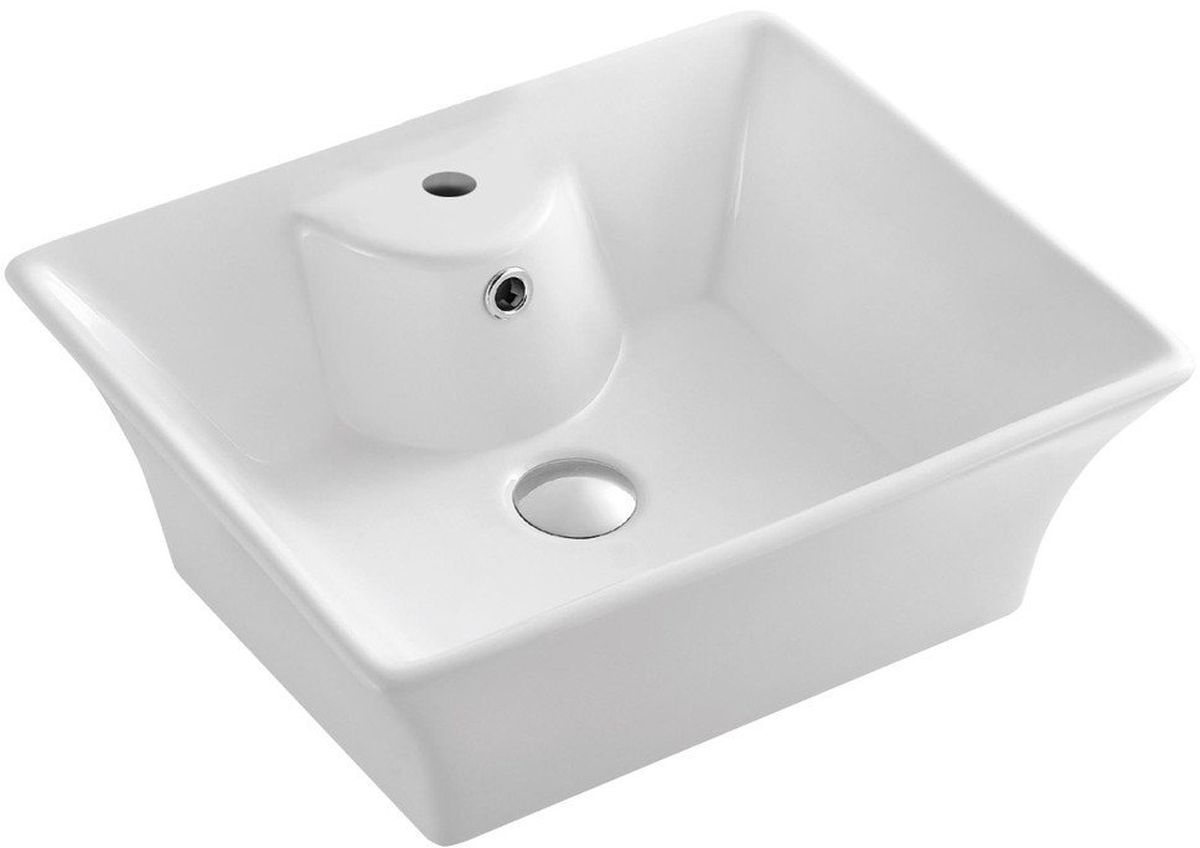 Aqualine lavabo 49.5x41.5 cm rectangular sobre encimera blanco 49411