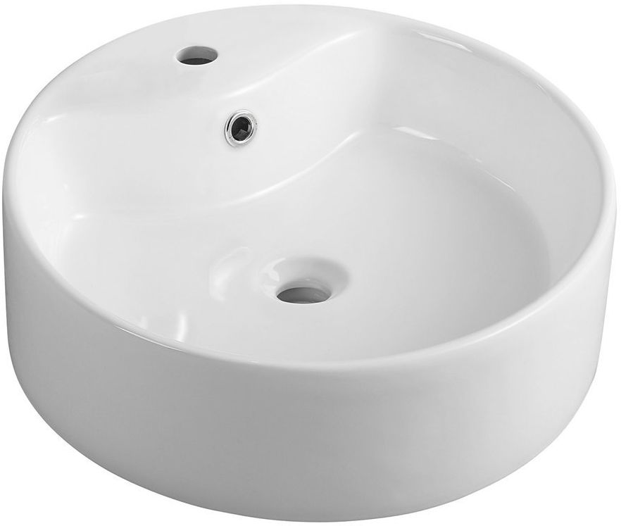 Aqualine lavabo 40x40 cm circular sobre encimera blanco 49413