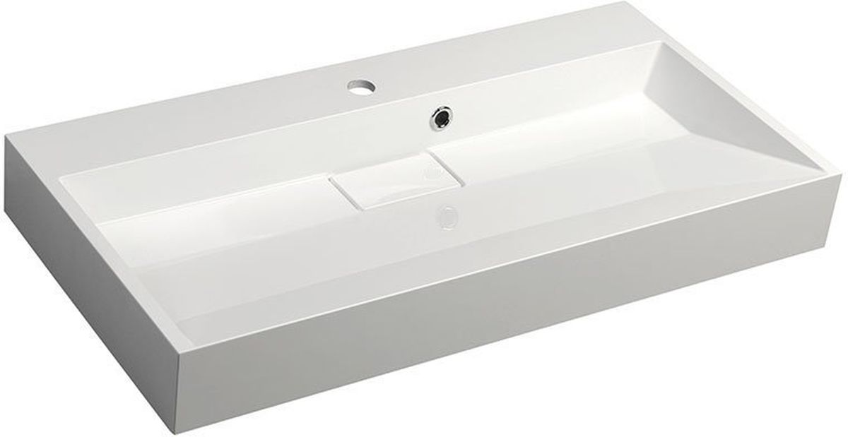 Sapho Amur lavabo 90x46 cm rectangular clásico-para mueble blanco 55032