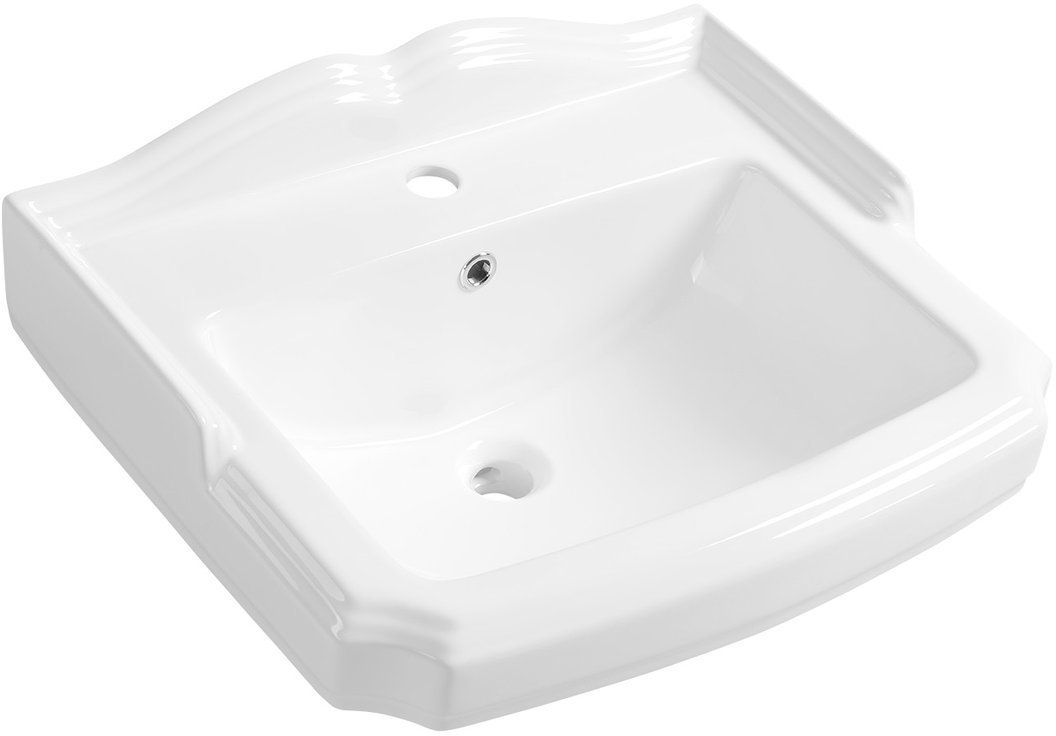 Aqualine Antik lavabo 58x47 cm rectangular clásico blanco AK102