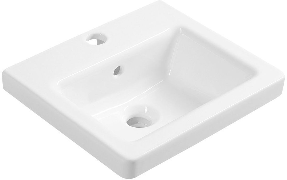 Sapho City lavabo 40x35 cm rectangular clásico-para mueble-empotrado blanco KE040