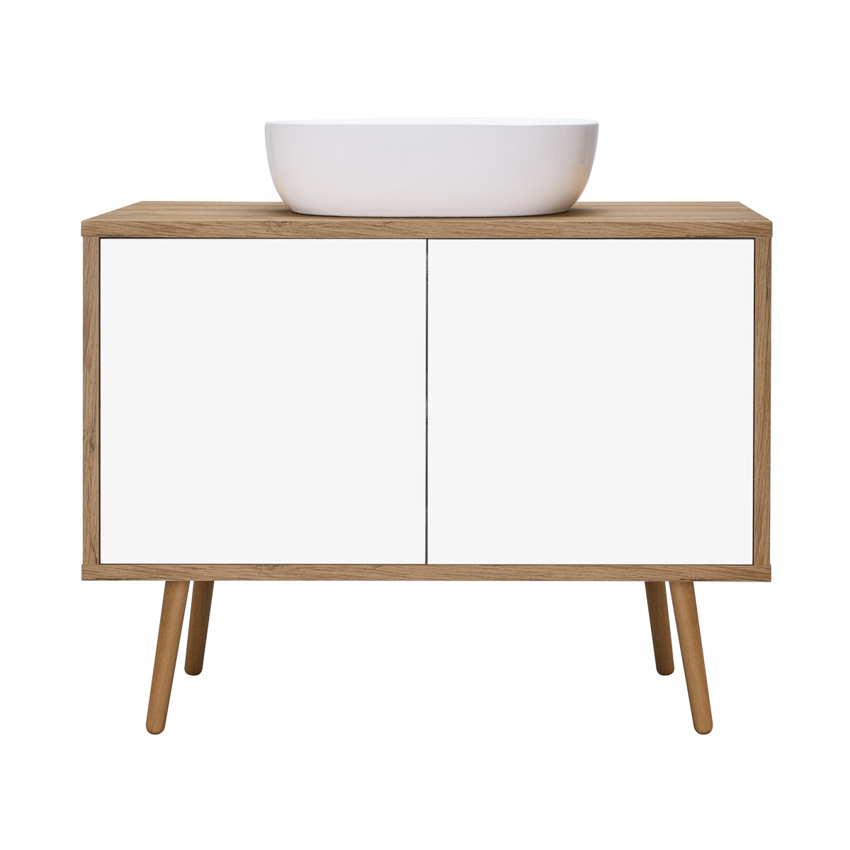 Oltens Hedvig armario 95x45x49.7 cm suspendido, para lavabo blanco-roble 60204060
