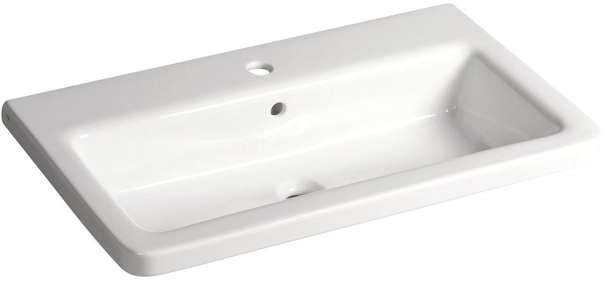 Sapho City lavabo 80x45.4 cm rectangular clásico-para mueble-empotrado blanco brillante KE080