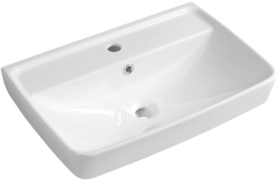 Aqualine Duru lavabo 60x40 cm rectangular clásico-para mueble blanco TU0351