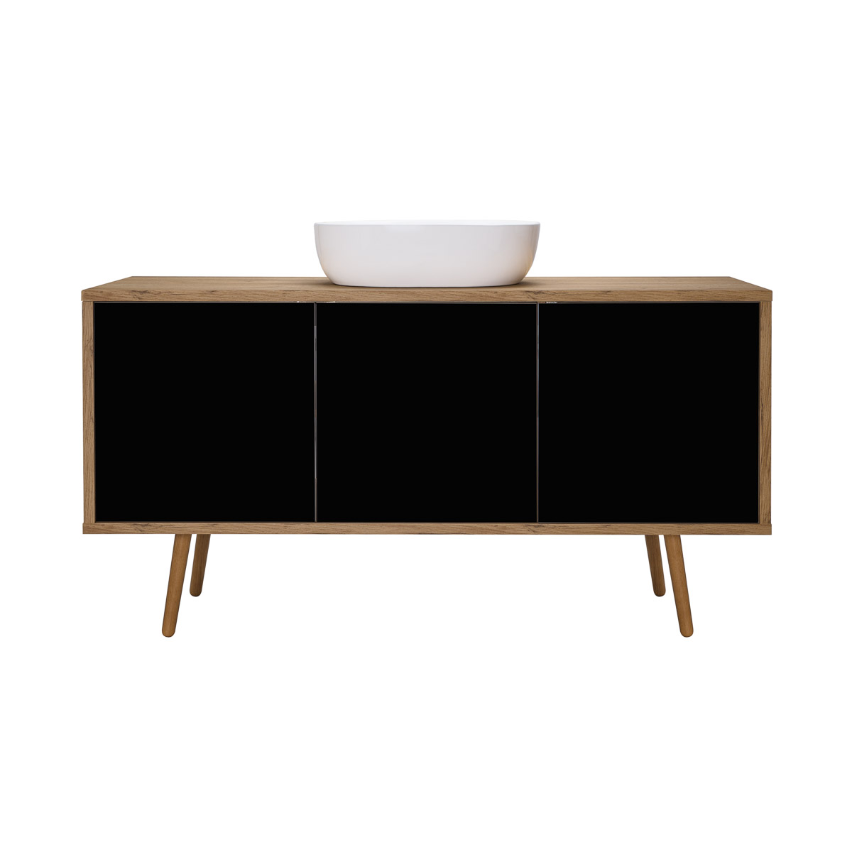 Oltens Hedvig armario 140x45x49.7 cm suspendido, para lavabo negro-roble 60205360