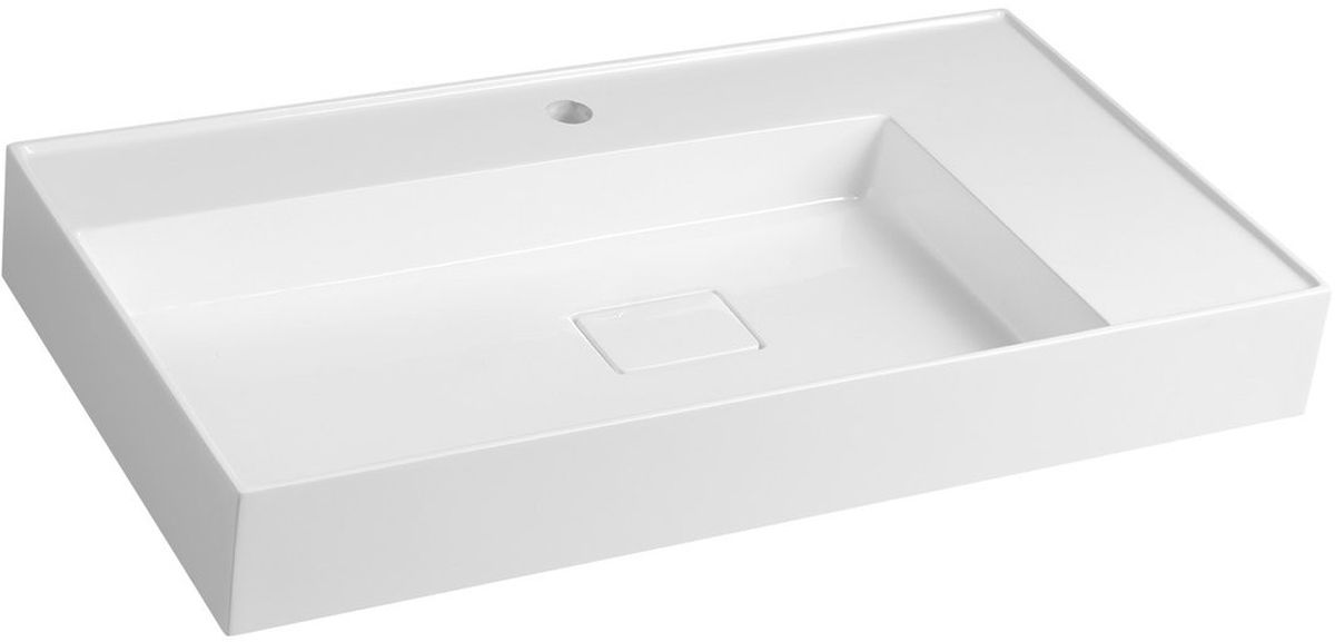 Sapho Godiva lavabo 83x44 cm rectangular clásico-para mueble blanco brillante GU083L