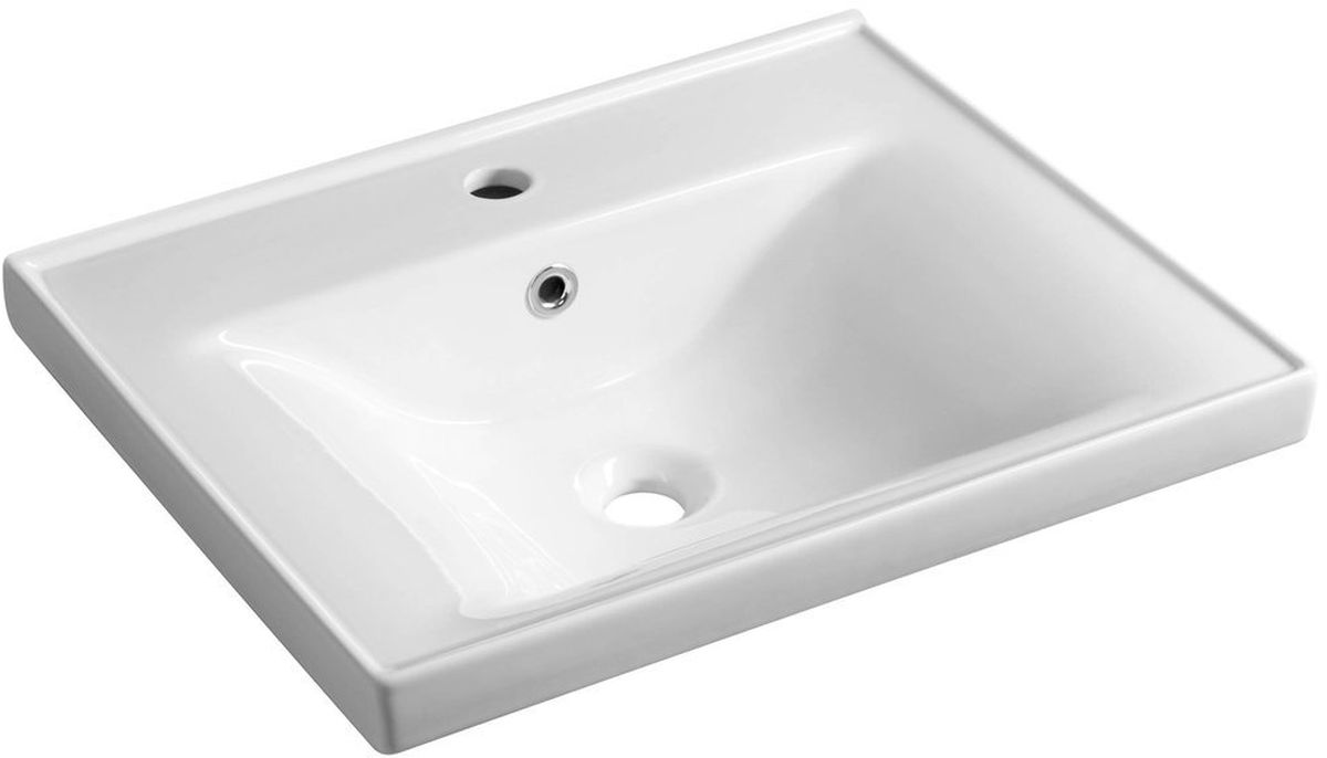 Aqualine Sava lavabo 55x46 cm rectangular clásico-para mueble blanco 2055