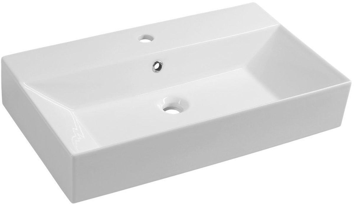 Isvea Sistema lavabo 70x42 cm rectangular clásico-sobre encimera blanco brillante 10SF50070