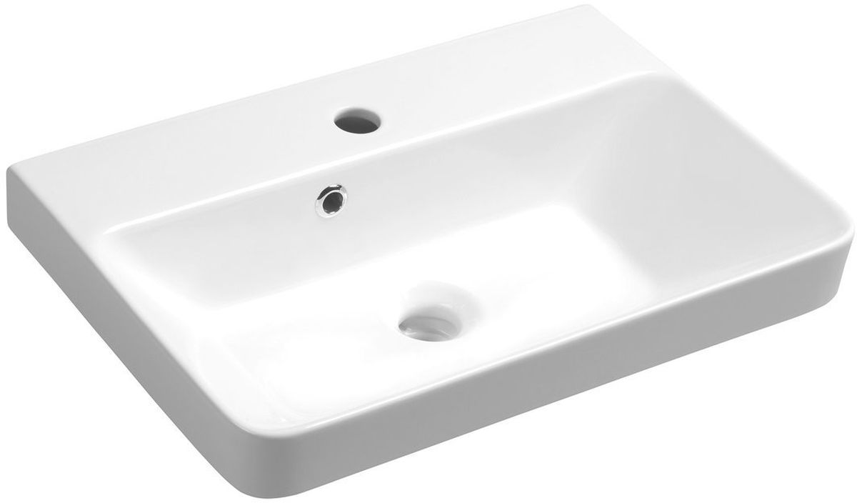 Sapho Thalie lavabo 55x37 cm rectangular clásico-para mueble-empotrado blanco TH11055
