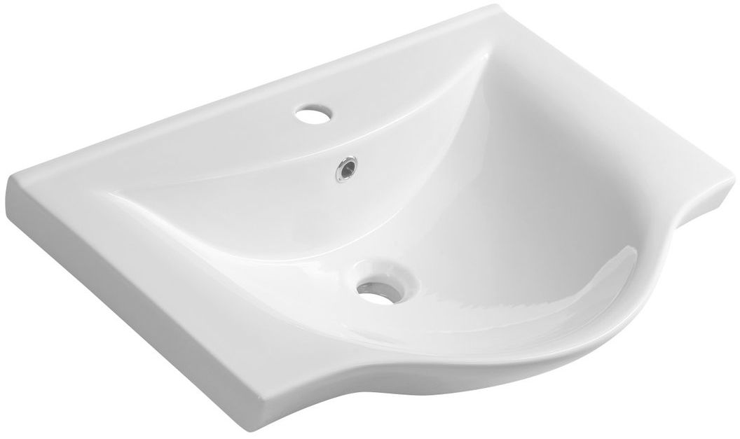 Aqualine Zara lavabo 64.5x46 cm semicircular clásico-para mueble blanco 10065