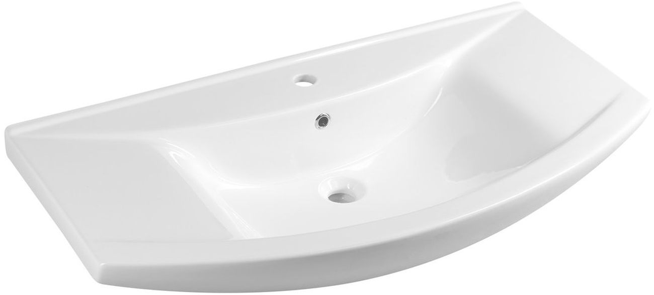 Aqualine Zero lavabo 97x51 cm semicircular clásico-para mueble blanco 6095