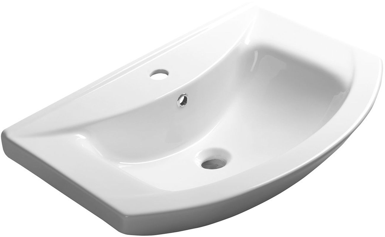 Aqualine Zero lavabo 65x46 cm semicircular clásico-para mueble blanco 6065