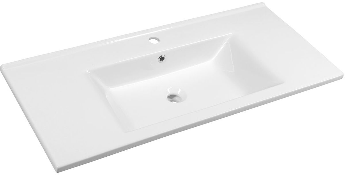 Aqualine Zuno lavabo 100x45.5 cm rectangular clásico-para mueble blanco 9100