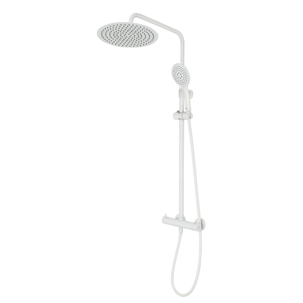 Tiger Twiss conjunto de ducha a pared con termostato con rociador con efecto lluvia blanco 800188